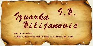 Izvorka Milijanović vizit kartica